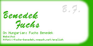 benedek fuchs business card